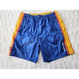 Tommy Hilfiger Swim Trunks Lined Vintage Blue Orange Yellow Mens Large Drawstrin